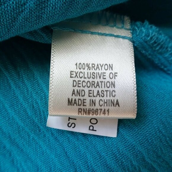 💰3/$25 Self E Off The Shoulder Peasant Top Blouse Smocked Flowy Boho XS - Picture 9 of 10